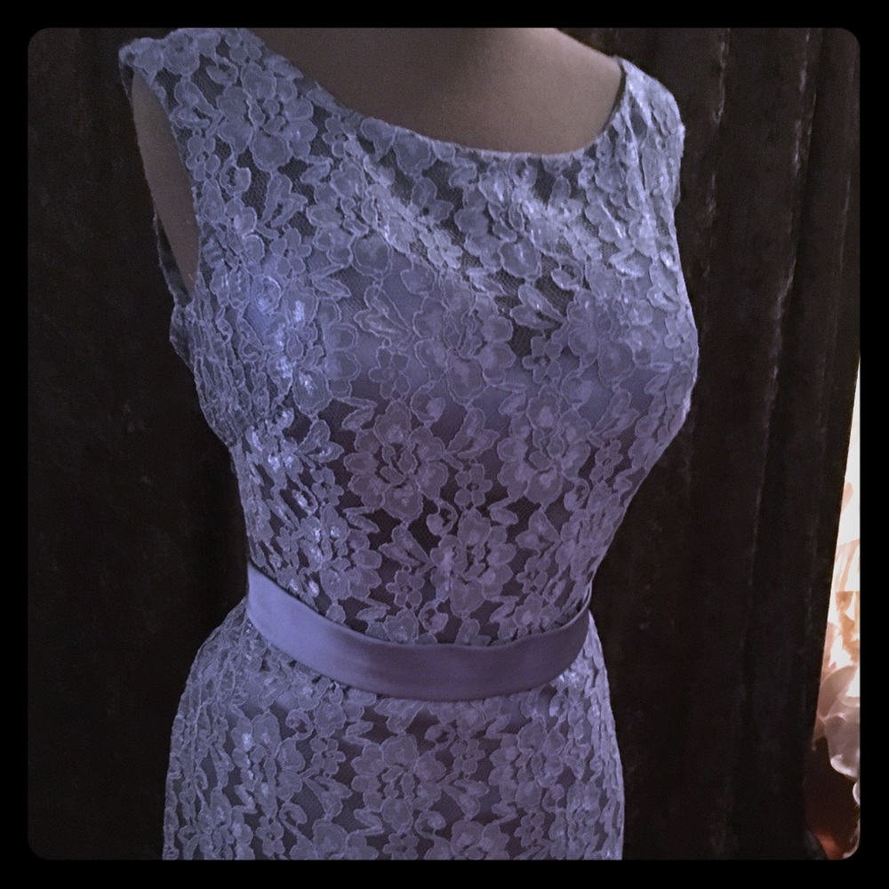 Lace navy gown